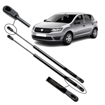Abbildung von Ramor Strutz 2x Gasfeder Dämpfer Heckklappe Kompatibel mit Dacia Sandero 2012 2020. Gasdruckfeder Heckklappendämpfer Ersatz für 904529943R und Andere.