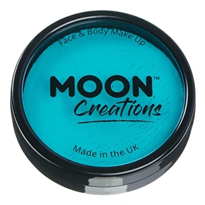 Abbildung von Moon Creations Pro Gesichts und Körper Make up, professionelle Farbfarben Kuchentöpfe für Gesichtsfarbe, Kostüme, Feste, Halloween Kinder, Erwachsene (Türkis, 36 g)