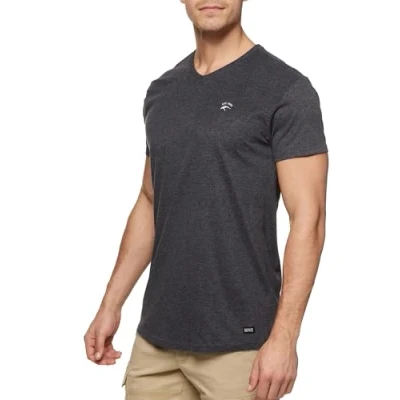 Abbildung von Indicode Herren INClever T Shirt mit V Ausschnitt aus 100% Baumwolle Herrenshirt Sommershirt Männer Charcoal Mix S