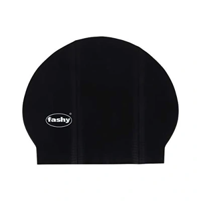 Abbildung von Fashy Badekappe Latex Badehaube Sporthaube Damen Herren Schwarz