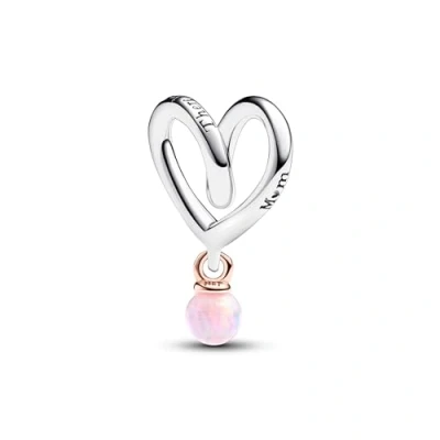 Abbildung von Pandora MOM Heart Charm, Damen, Größe: One Size, Sterling silver and rose gold plated