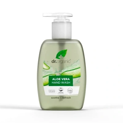 Abbildung von Dr Organic Aloe Vera Handwaschmittel, Beruhigend, Reinigend, Natürlich, Vegan, Tierversuchsfrei, Paraben &amp; SLS frei, Bio, 250ml