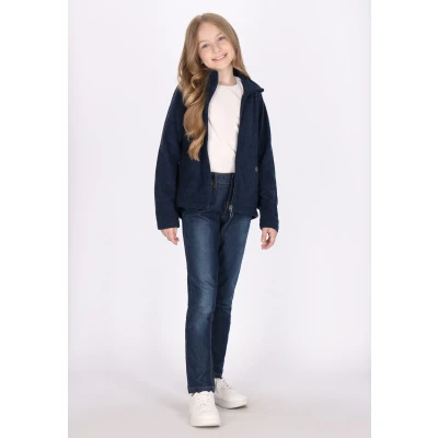 Abbildung von Mädchen Fleecejacke DREIMASTER 110 / Navy Melange 100% Polyester