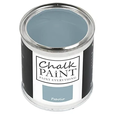 Abbildung von Chalk Paint Everything® Petrolio (Petrol) (750 ml) Wasserbasierte Kreidefarbe für Shabby Chic Möbel, Dekoration und Recycling Projekte Ungiftig, leicht anzuwenden