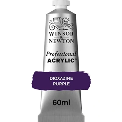 Abbildung von Winsor &amp; Newton 2320229 Professional Acrylfarbe in Künstlerqualität, hohe Farbbrillanz Deckkraft, Archivqualität, 60ml Tube Dioxazinpurpur