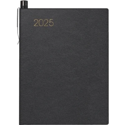Abbildung von BRUNNEN Taschenkalender Modell 713 (2025), 2 Seiten = 1 Woche, A7, 160 Seiten, Leder Einband, schwarz