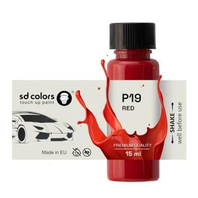 Abbildung von SD COLORS Red P19 Ausbesserungslack, 15 ML, Reparatur Pinsel, Farbcode Rot