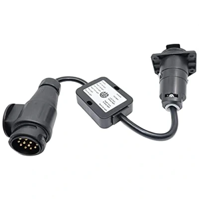Abbildung von CARROFIX Trailer Light Converter European Round 13 Pin Plug to U.S 7 Way Blade Adapter Connector