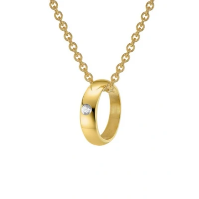 Abbildung von trendor Kette mit Anhänger Taufring Gold 333 goldplattierter Silberkette