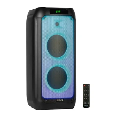 Abbildung von Ibiza WAVE8 600W/2x8 Lautsprechersystem mit Bluetooth, USB und microSD Wave LED Effekte TWS Wireless Verbindung Schwarz