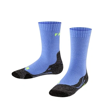 Abbildung von FALKE Unisex Kinder Wandersocken TK2 K SO Wolle Funktionsmaterial antiblasen dick 1 Paar, Blau (Blue Note 6545), 31 34