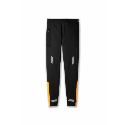 Abbildung von Brooks RUN Visible 2.0 Tights, Herren, Größe: 52/54, Black ecru fluoro flash