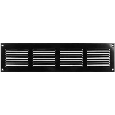 Abbildung von 40 x 10 cm schwarze Abdeckung der Entlüftung hochwertige Stahlrücklauf Luftgitter für Decke und Seitenwand HVAC mit Insektenschutz (400 100 mm, schwarz)