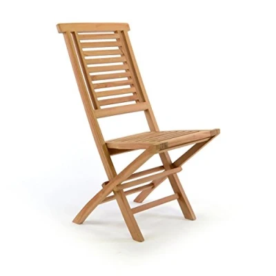 Abbildung von Divero Gartenstuhl klappbar Hantown aus Teak Holz massiv Klappstuhl (Teakholz, vorbehandelt)