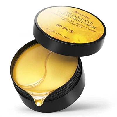Abbildung von 24k Gold Under Eye Patches 60 Pcs Mask Pure Anti Aging Collagen Hyaluronic Acid for Removing Dark Circles, Puffiness &amp; Wrinkles Refresh Your Skin