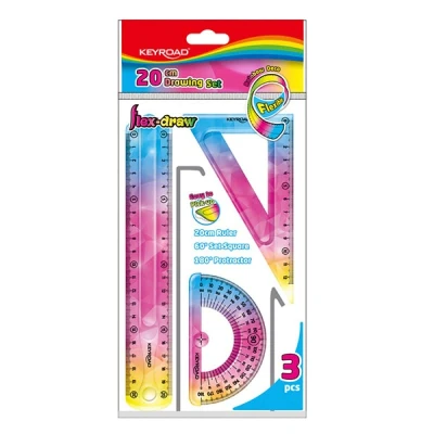 Abbildung von Zeichen Set Rainbow Deco Lineal Winkelmesser Dreieck 1 Stk.