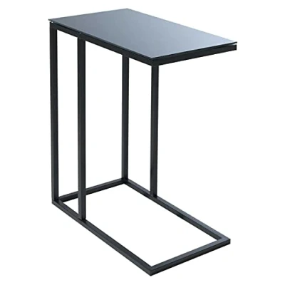 Abbildung von casa Nova Beistelltisch Wohnzimmertisch Metall Glas Schwarz 46x26 cm