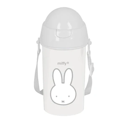 Abbildung von Safta MIFFY NIEBLA Selbstöffnende Trinkflasche mit Strohhalm, Wasserflasche, BPA frei, Umhängetasche, bequem und leicht, 500 ml, 7,3 x 19,5 cm, Steingrau