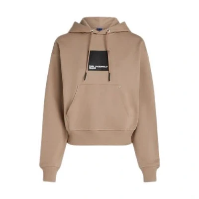 Abbildung von Karl Lagerfeld Jeans BOX LOGO Hoodie Sweatshirt, Damen, Größe: Small, Desert taupe