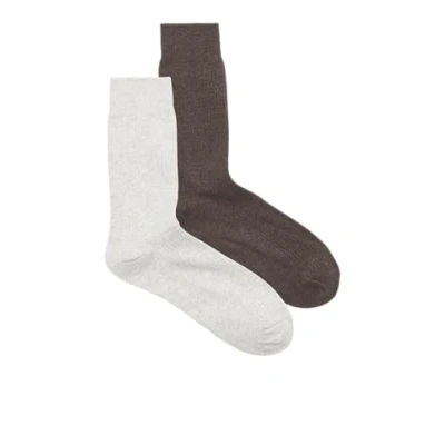 Abbildung von JACK &amp; JONES Jac Premium Socks 2 Pack Noos, Light Grey Melange/Pack:Chocolate Plum Melange,Einheitsgröße