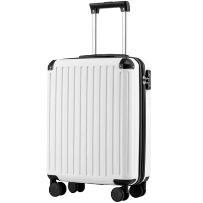 Abbildung von COOLIFE Kabinenkoffer 55X40X20cm für EasyJet Flugzeug Handgepäck Kabinengepäck Hartschlagenkoffer Leichtgewicht mit TSA Schloss und 4 Zwillingsrollen (Weiß, 55 x 40 20cm)