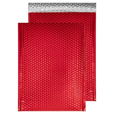 Abbildung von Blake Purely Packaging MBR450 Luftpolsterversandtasche, Haftklebung mit Abziehstreifen, C3, 450 x 324 mm, 50 er Pack, metallic rot