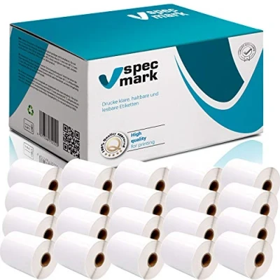 Abbildung von specmark 20 Etiketten Rollen kompatibel mit DYMO S0904980 104mm x 159mm 220 Stück zu allen Etikettendruckern LabelWriter 4XL, LW 4XL