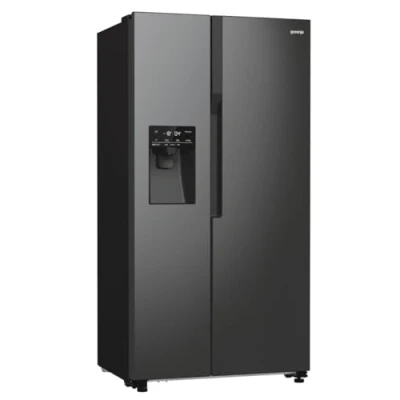 Abbildung von Gorenje NRR9185ESBXL Side by Kühl Gefrierkombination/NoFrost Plus/Inverter Kompressor/Wasser und Eiswürfelspender/SensoTech / 178,6 cm/Kühlteil 376 l/Gefrierteil 190 l/Schwarz