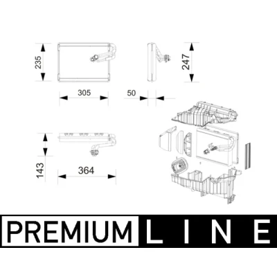 Abbildung von MAHLE ORIGINAL AE 269 000P Verdampfer mit Dichtungen ohne Expansionsventil