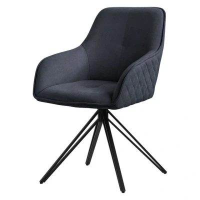 Abbildung von ML Design Esszimmerstuhl drehbar aus Textil Webstoff, Schwarz, Wohnzimmerstuhl mit Armlehne &amp; Rückenlehne, 360 Drehstuhl, Polsterstuhl Metallbeine, Ergonomische Sessel, Küchenstuhl Loungesessel