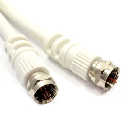 Abbildung von SAT F Anschluss Stecker Zum 75 Ohm RG59 Kabel Weiß Anschlusskabel 1 m [1 Meter/1m]