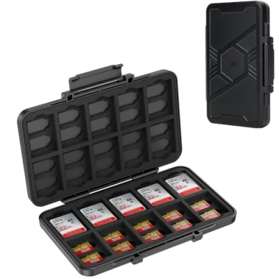 Abbildung von JJC 60 Slots Speicherkartenhalter für 40 Micro SD SDXC SDHC + 20 SDHC, Anti Shock TF Kartenhalter Card Storage Case Box Organizer