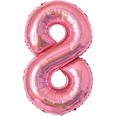 Abbildung von Geburtstag zahlen luftballon 8 jahre Folienballon XXL Rosa Riesen in 40&quot; 101cm Geburtstagsdeko Ballon Zahl Deko zum fliegt mit Helium