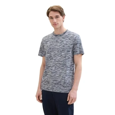 Abbildung von TOM TAILOR Herren T Shirt in Space Dye Optik, navy multicolor spacedye, XXL