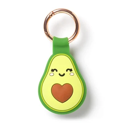 Abbildung von Legami Schlüsselanhänger für AirTag, 3,8 x 5 cm, aus Silikon und Metall, Herzmotiv, personalisieren Sie Ihr Gerät, schützt ohne das Signal zu beeinträchtigen, Unisex Erwachsene, Avocado, Taglia