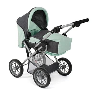 Abbildung von CHIC2000 Kombi Puppenwagen Leni, Grau Mint, mit herausnehmbarer Tragetasche
