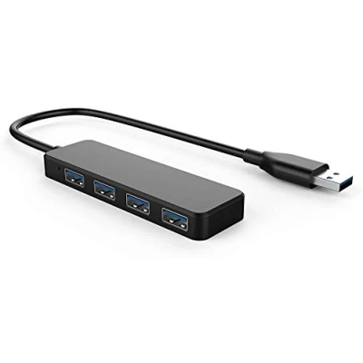 Abbildung von USB Hub, 4 Port Ultra Slim 3.0 Verteiler, Mehrfachstecker, Adapter Multi Splitter Kabel für Desktop, Notebook, MacBook, Gaming PC Laptop,PS4 PS5, Xbox, Wii