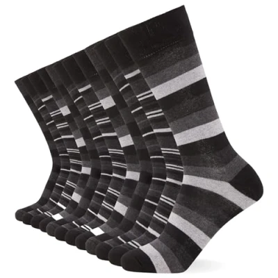 Abbildung von FM London 12PACK Striped Socken, Herren, Größe: 39 42, Black