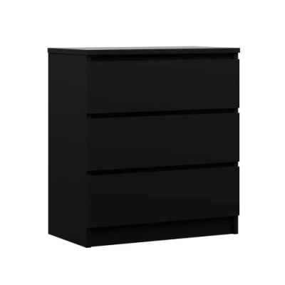 Abbildung von 3E 3xE living.com Kommode mit 3 Schubladen, Farbe: Schwarz Matt, H: 79 cm, B: 70 T: 39 cm