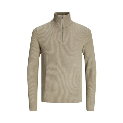 Abbildung von Jack &amp; Jones Premium Jjeperfect HALF ZIP Strickpullover, Herren, Größe: Small, Crockery
