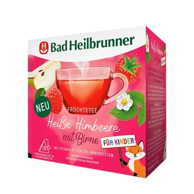 Abbildung von Bad Heilbrunner Heiße Himbeere mit Birne für Kinder (6 x 15 Pyramidenbeutel)