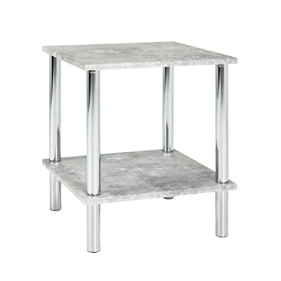 Abbildung von HAKU Möbel Beistelltisch betonoptik, chrom, MDF, Metall Maße: B 39 cm x H 47 T cm, Style: Modern