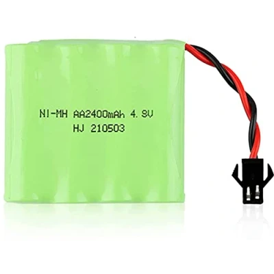Abbildung von YUNIQUE GREEN CLEAN POWER Wiederaufladbare NI Mh 4.8V 2400mAh Batterie Für Fernsteuerung Auto, Rc Rock Crawler Schnellladung, Laufzeit 18+ min 55x48x15mm, 84g, Grün