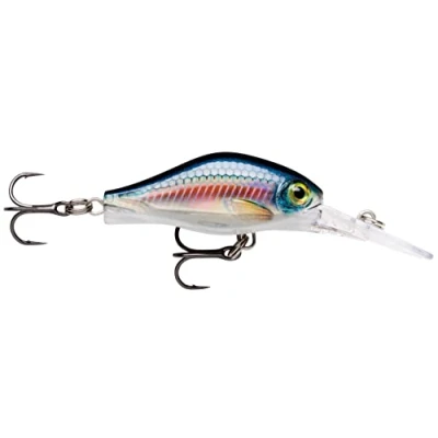 Abbildung von Rapala Shadow Rap Fat Jack Angelköder Angelzubehör für Forelle, Barsch und Döbel Süßwasser Spinnköder Lauftiefe 3m Fischköder 4cm, 4g Hergestellt in Estland Blue Gill