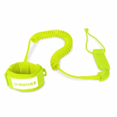 Abbildung von Sup Leash Verstellbar Spiralförmig HUIIKE. Limettengrün. Standard. Gepolsterte