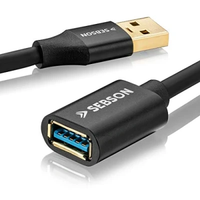 Abbildung von SEBSON USB Verlängerung 5m A Stecker auf Buchse 3.0 Daten Kabel 5 Gbit/s Datenübertragung, Verbindungskabel PC, Laptop, Drucker, Festplatten UVM.
