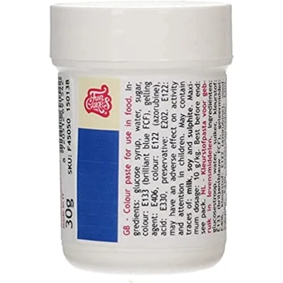 Abbildung von FunCakes Pastenfarbe Königsblau; Konzentrierte Lebensmittelfarbe für Teig, Sahne, Fondant, Marzipan, Modellier und Blütenpaste. Halal koscher. 30 g