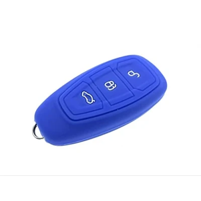 Abbildung von Nordecco Schlüsselhülle aus Silikon, kompatibel mit Ford S MAX/B MAX/C FOCUS/MONDEO/KUGA/FIESTA FUSION ST, 3 Tasten, Blau