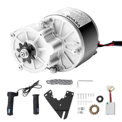 Abbildung von VEVOR 250 W Elektrischer Gleichstrommotor Bausatz, Leistungsstarker Elektromotor 24 V 2700 U/min Motor mit verbessertem Drehzahlregler, Gasgriff Bausatz für Go Karts E Bike Motorrad Roller