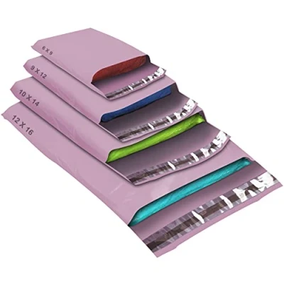 Abbildung von 50 graue Versandtaschen in verschiedenen Größen, selbstklebend, stark, wasserdicht, Poly Kunststoff Umschläge für Pakete, Verpackung, klein, mittel, große Post, Versandkurier, Liefertaschen
